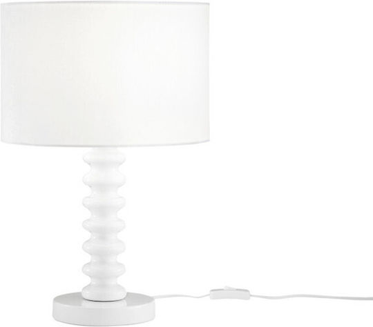 Fan Europe Metal Table Lamp with White Shade and Base