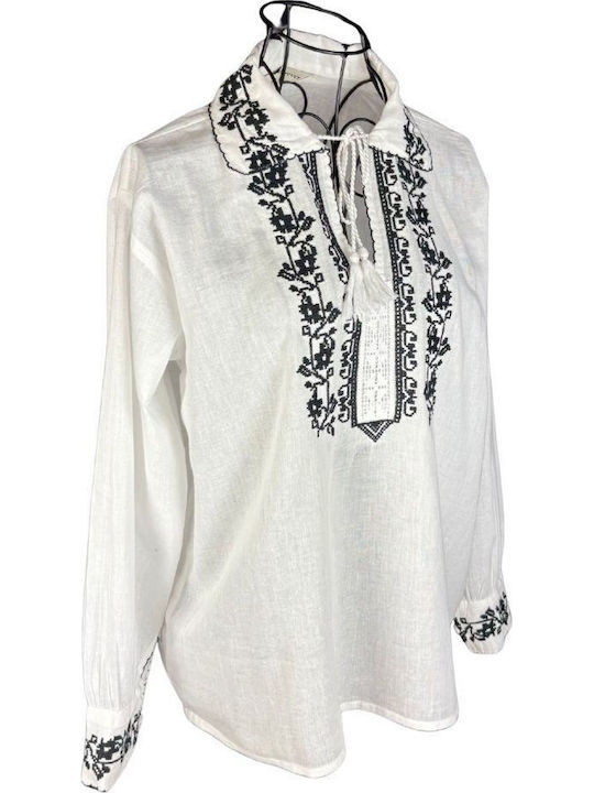 Kids' Shirt Long Sleeve White, Black