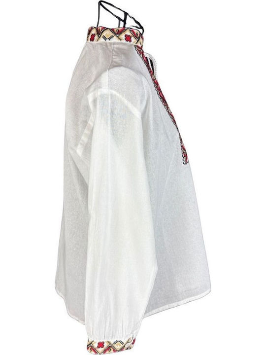 Kids' Shirt Long Sleeve White/red