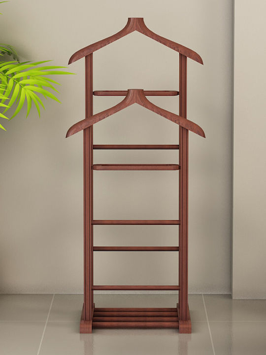 Megapap Beta Ii Floor Garment Rack made of Wood Brown 48x35x120cm