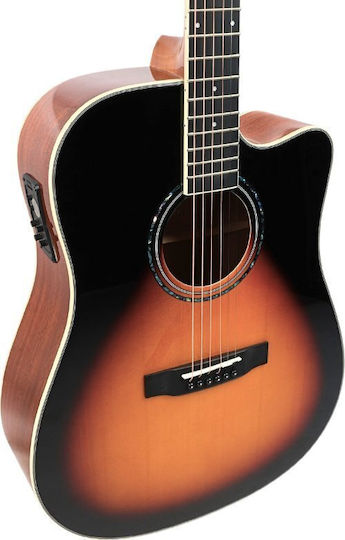 V-tone Semi-Acoustic Guitar Cutaway Sunburst