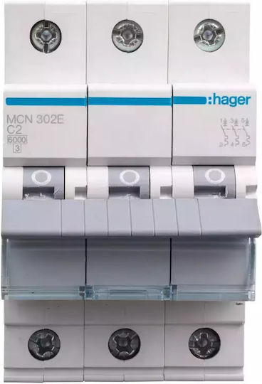 Hager Автоматичен Прекъсвач 2Спецификация Триполюсен AC MCN302E