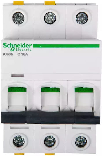 Schneider Electric Ρελέ Ράγας Ισχύος 16A Τριπολικό