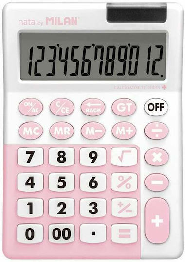 Milan Calculator 12 Cifre în Culoarea Roz 1buc