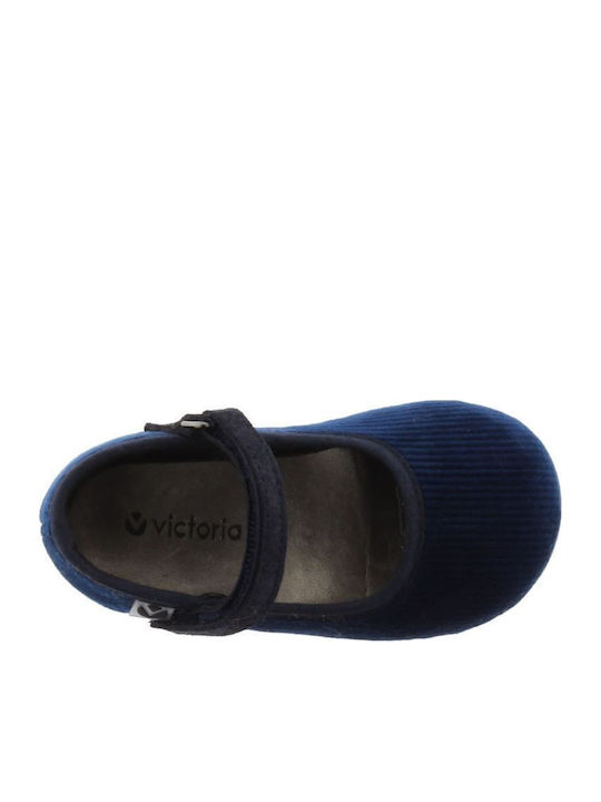 Balerini copii cu închidere Hoop & Loop Material textil Albastru