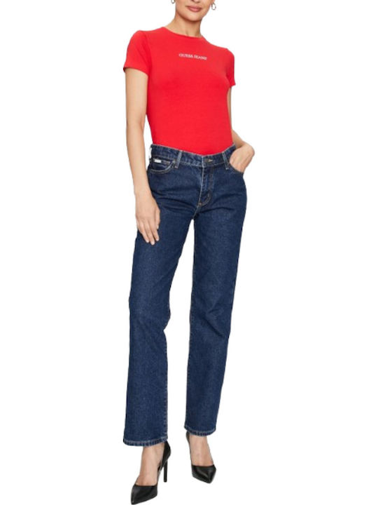Γυναικείο Jean Παντελόνι Mid Rise σε Ίσια Γραμμή