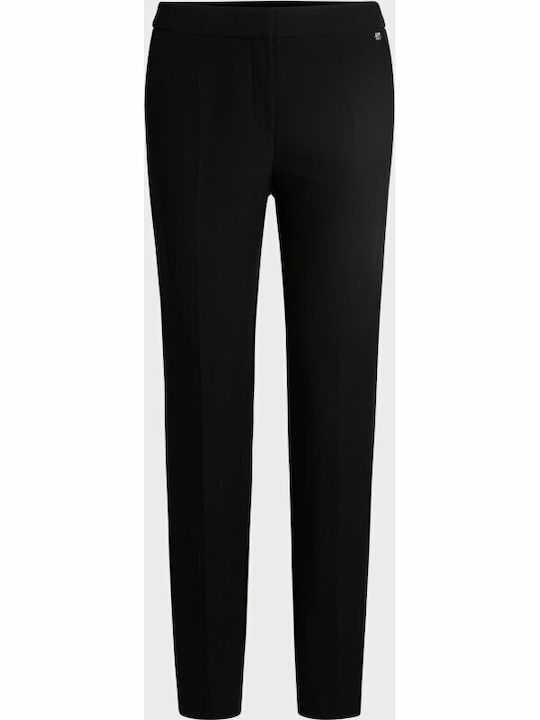 Hagonia1 Women's Fabric Trousers Slim Fit Black
