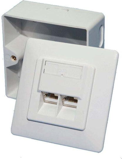 LogiLink Priză De Rețea Single RJ45 Cu Cadru Tip Cat6 În Culoare Albă NP0006A