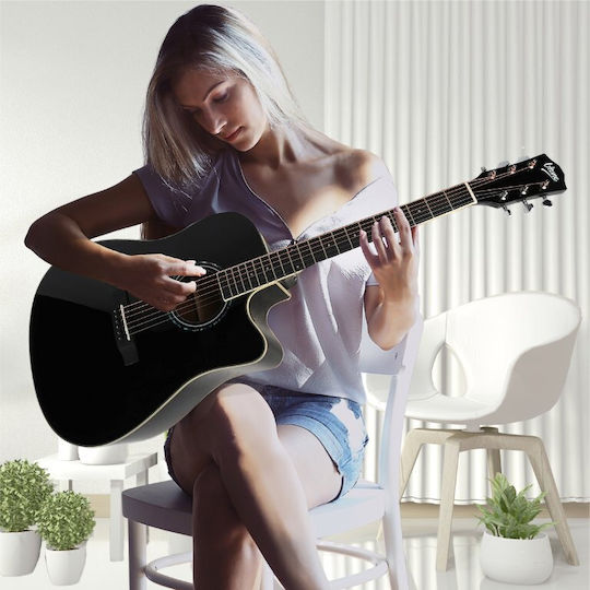 V-tone Semi-Acoustic Guitar Cutaway Black / Spruce