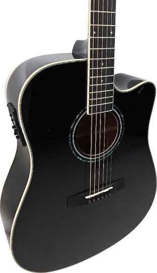 V-tone Semi-Acoustic Guitar Cutaway Black / Spruce