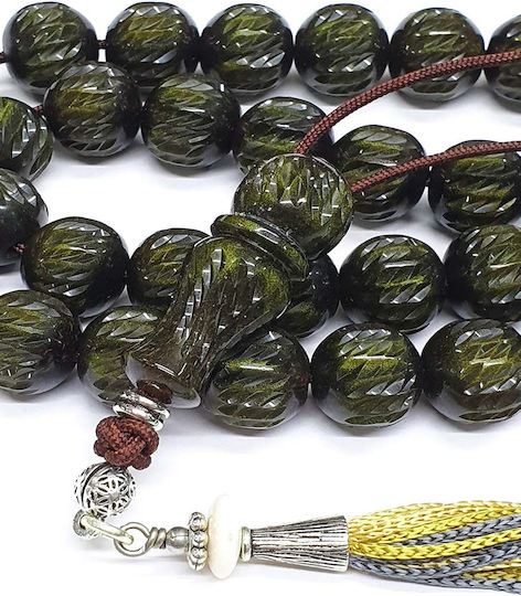 Roloi Komboloi Graven Mastic Worry Beads with 33 Beads Green 41cm