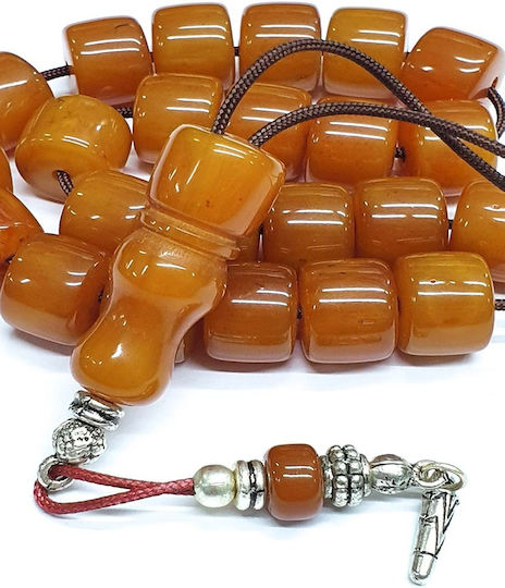 Roloi Komboloi Resin Worry Beads with 23 Beads Honey 33cm