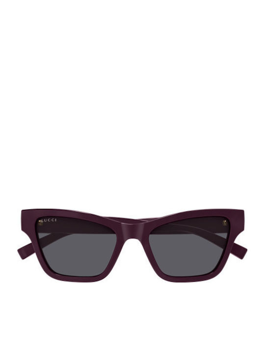 Gucci Feminini Ochelari de soare cu Burgundy Cadru și Gri Lentilă