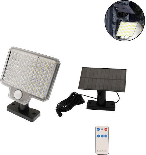 Wall Mounted Solar Light Cold White 6500K with Motion Sensor, Photocell and Remote Control IP65 17cmx15cmx5cmcm