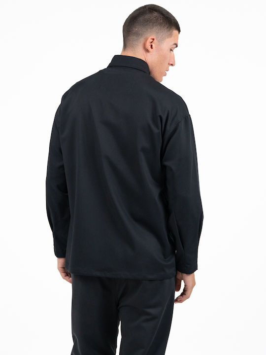 Langärmeliges Overshirt Schwarz