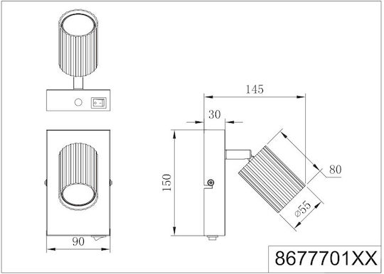 Trio Lighting Soka Single Spot with Socket GU10 in White Color