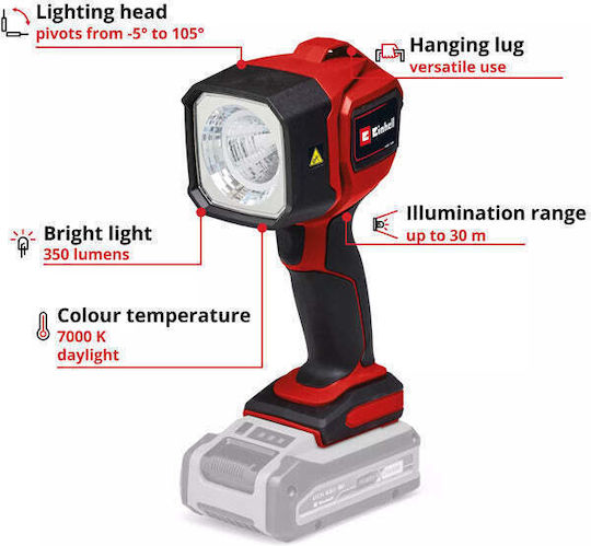 Einhell Proiector de lucru Baterie LED cu luminozitate până la 350lm