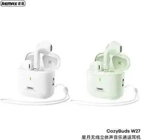 Remax Cozybuds W27 Bluetooth Handsfree Ακουστικά με Θήκη Φόρτισης Λευκά