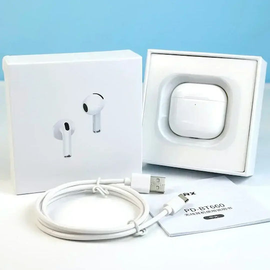 Proda PD-BT660 Ohrstöpsel Bluetooth-Freisprecheinrichtung Kopfhörer mit Ladeetui Weiß