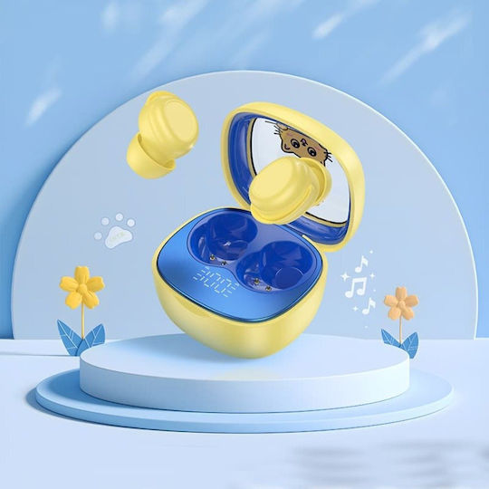 Hoco EW111 Kids In-ear Bluetooth Handsfree Ακουστικά με Θήκη Φόρτισης Κίτρινα