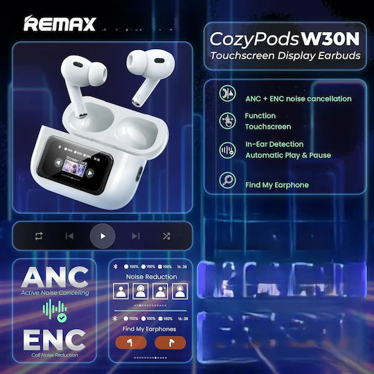 Remax CozyPods W30N In-Ear Bluetooth-Freisprecheinrichtung Kopfhörer mit Ladeetui Weiß