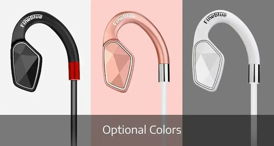 Fineblue MT-2 In-ear Bluetooth Handsfree Ακουστικά με Αντοχή στον Ιδρώτα Λευκά