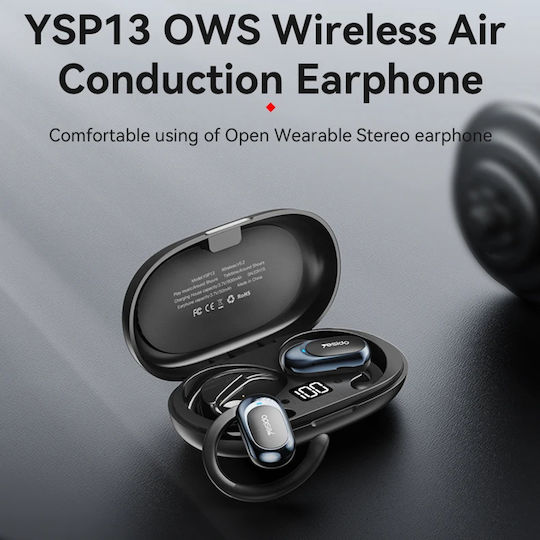 Yesido YSP13 Offenes Ohr Bluetooth-Freisprecheinrichtung Kopfhörer mit Schweißresistenz und Ladeetui Schwarz
