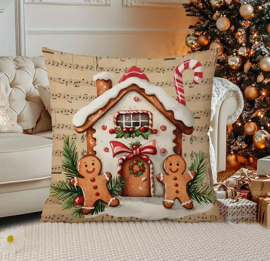 By Queen Limited Festive Edition Μαξιλαροθήκη Gingerbread House Μουσικό Φόντο 45x45εκ