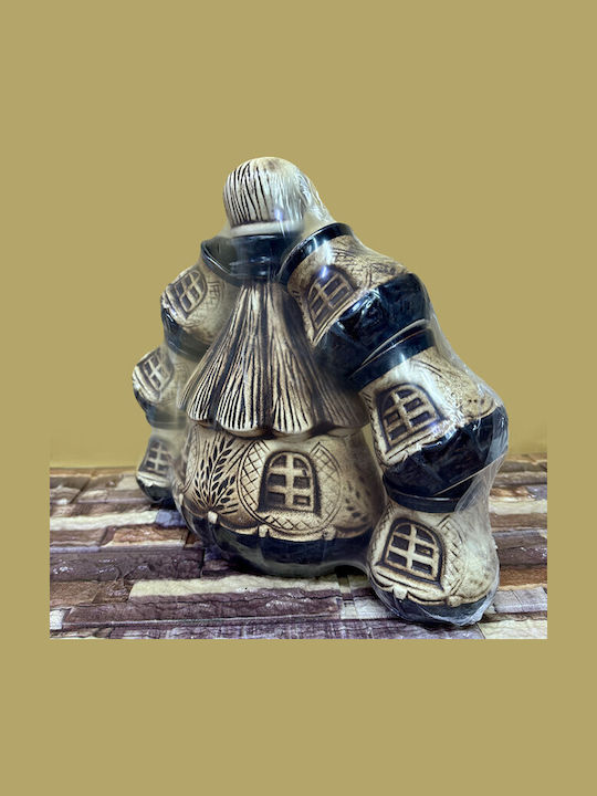 Velve Ceramică Carafă de Servire 7buc cu Dop și Pahare Maro 1buc