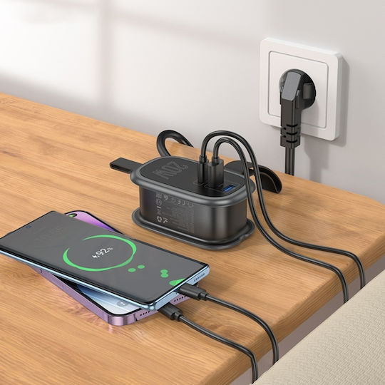 Hoco Steckdosenleiste mit Überspannungsschutz mit USB-A und USB-C