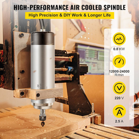 Milling & Grinding Engraving Spindle Air-Cooled High-Speed Motor 0.8 Kw