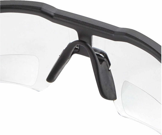 Milwaukee Safety Glasses for Protection with Transparent Lenses with Corrective Lens +2.5 1pcs