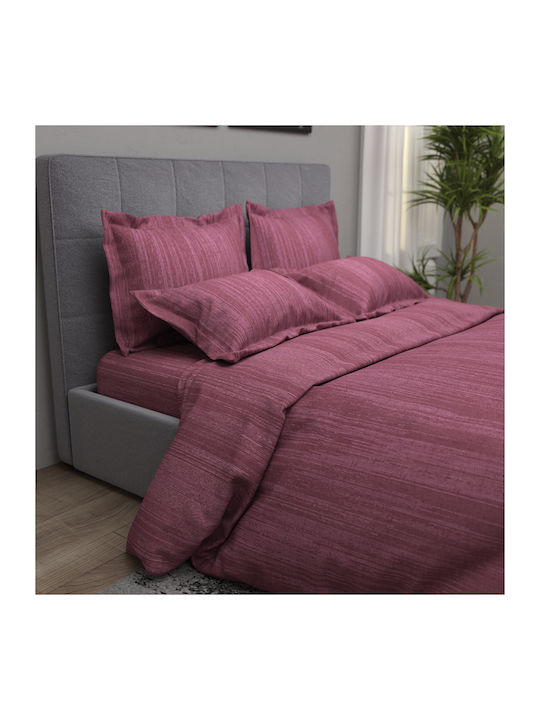Charalambidis Textiles Чаршаф Единично с Ластик 90x200+30см. Дъжд Фуксия