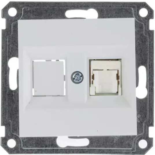 Hager Lumina2 Prize De Rețea Single RJ45 Fără Cadru În Culoare Albă WL2110