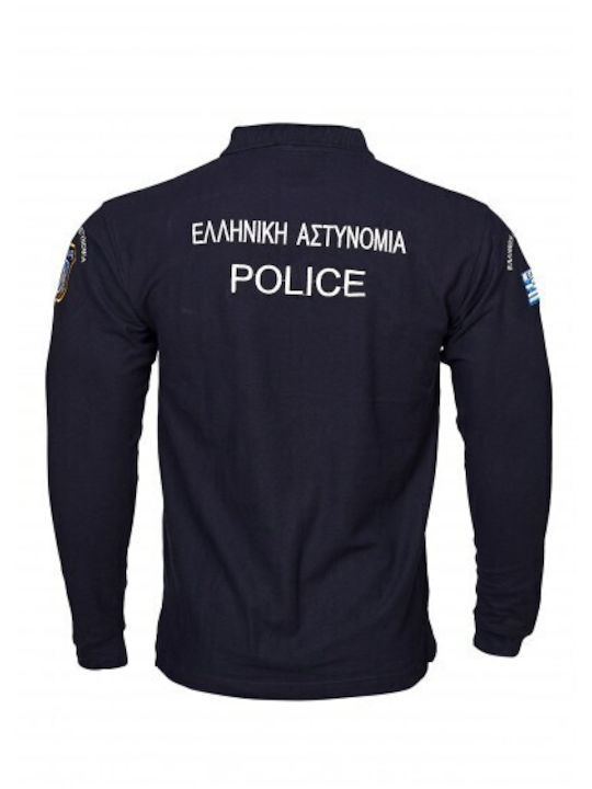 Survivors 00721 Polo Μακρυμάνικο Αστυνομίας με Κέντημα Μπλε