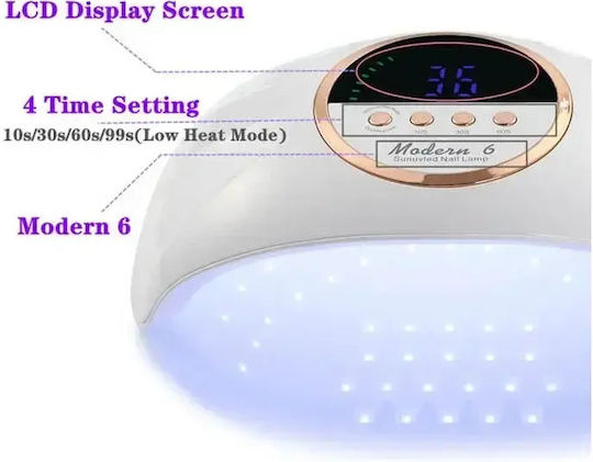 Modern 6 Nageltrockner UV / LED 150W Weiß