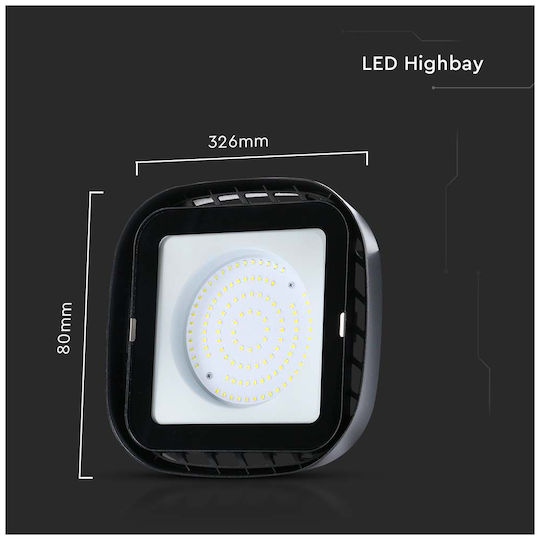 V-TAC Lumină clopot comercială 200W Alb rece 17540lm cu LED încorporat Alb Ø32.6xÎ8cm