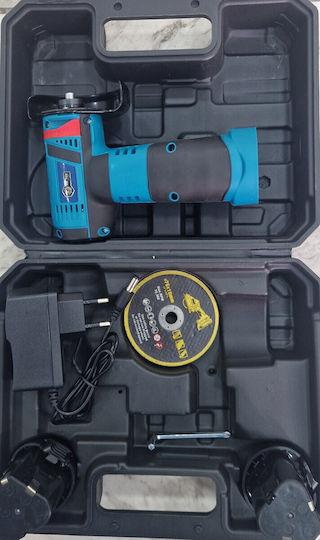 1693 Set Saw & Angle Wheel & Impact Driver with 2 Batteries and Case