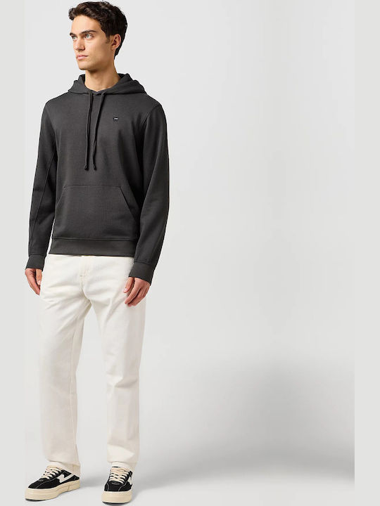 Sign Off Sweatshirt with Hood Faded Black