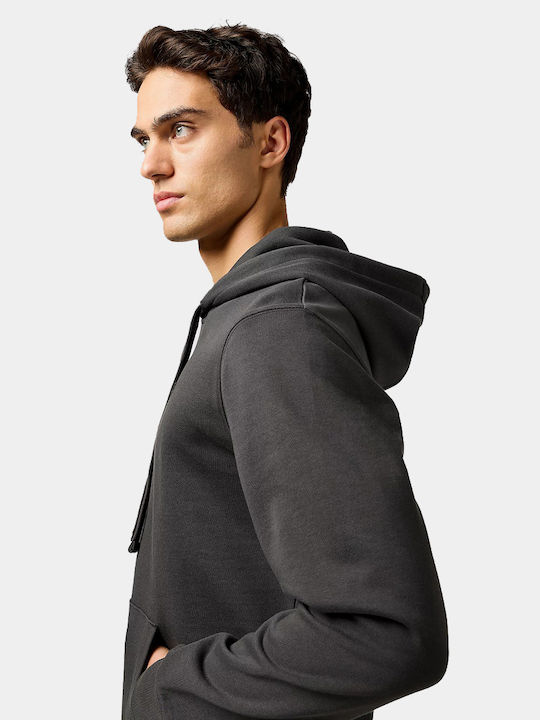 Sign Off Sweatshirt with Hood Faded Black