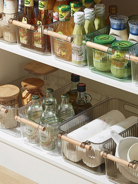 Storage Basket Plastic Transparent 38x20x13cm 1pcs