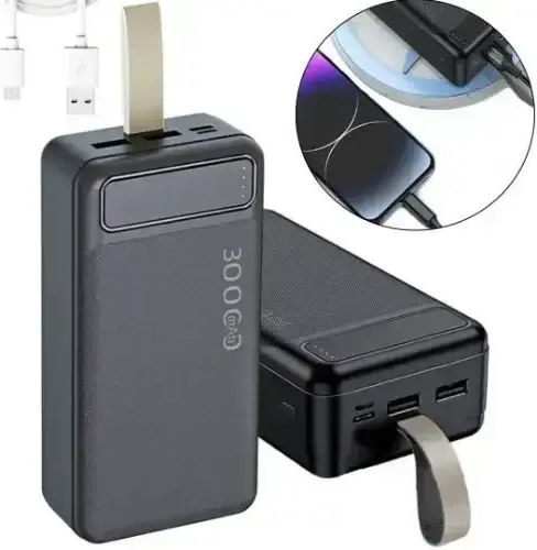 Awei P7K Power Bank 30000mAh με 2 Θύρες USB-A και Θύρα USB-C Μαύρο