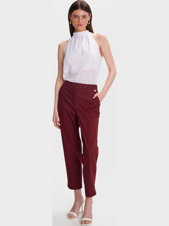 Women's Fabric Trousers Red