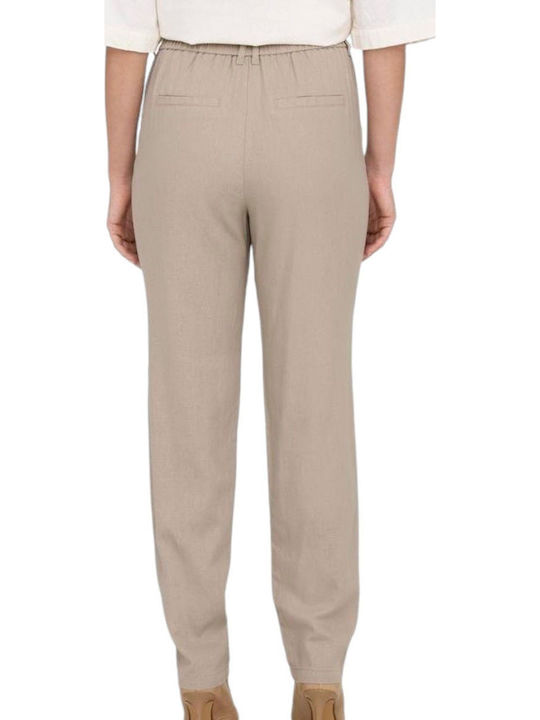 Only 15278710 Damen Leinen Hose Oxford Tan