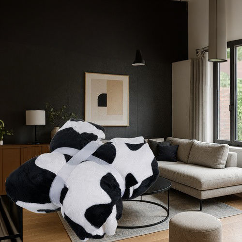 Κουβέρτα με Μανίκια 115x80εκ. White/black