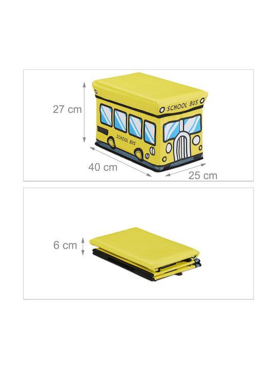 Relaxdays Children's Storage Box made of Fabric Yellow 27x40x25cm 1pcs