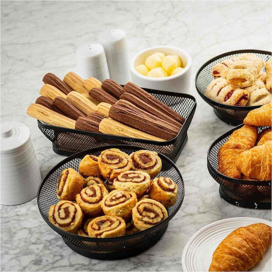 Tablecraft Tc 12639 Μαύρη Ψωμιέρα Σιδερένια με Ξύλινη Βάση 20x11.5x4cm