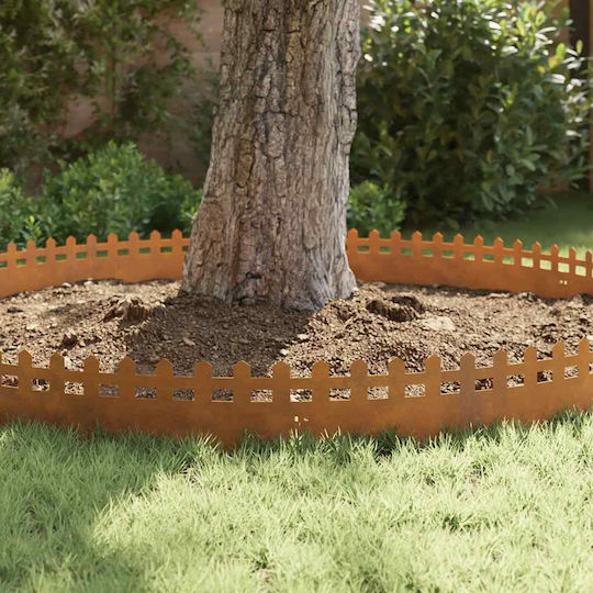 vidaXL Metal Garden Border in Brown Color 1.03m x 22cm