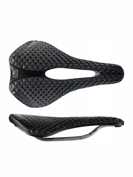 Selle Italia Novus Boost Evo 3D TI 316 Superflow Σέλα Ποδηλάτου Carbon Μαύρη