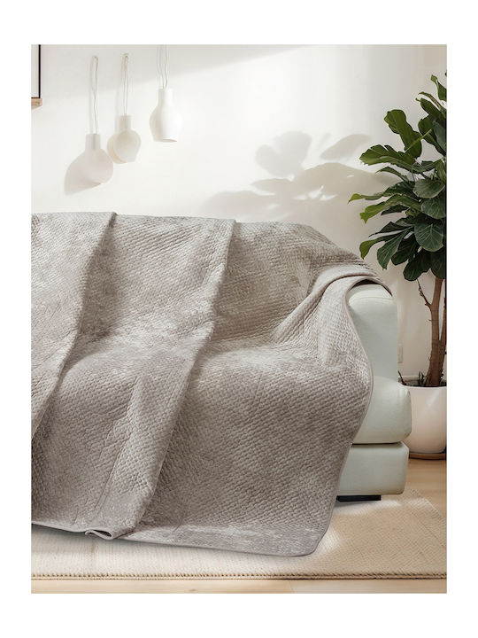 Liolios Home Element Ριχτάρι Τριθέσιου Καναπέ Βελουτέ 180x300εκ. Taupe 000000002818